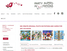 Tablet Screenshot of partyphotoinvitations.com